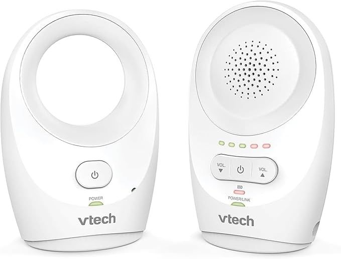 VTech BM1120 Baby-Audioüberwachungsgerät, klare Tonübertragung und Sicherheit, Lange Reichweite, 5-stufige LED-Lautstärkeanzeige, Gürtelclip, wiederaufladbare Batterien