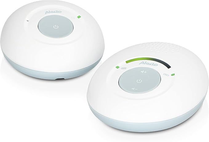 Alecto DBX110 Babyphone Audio - digitales Babyphone mit DECT - 300 m Reichweite - kompaktes Design - LED Lautstärkeskala - VOX Funktion - strahlungsarm - weiß