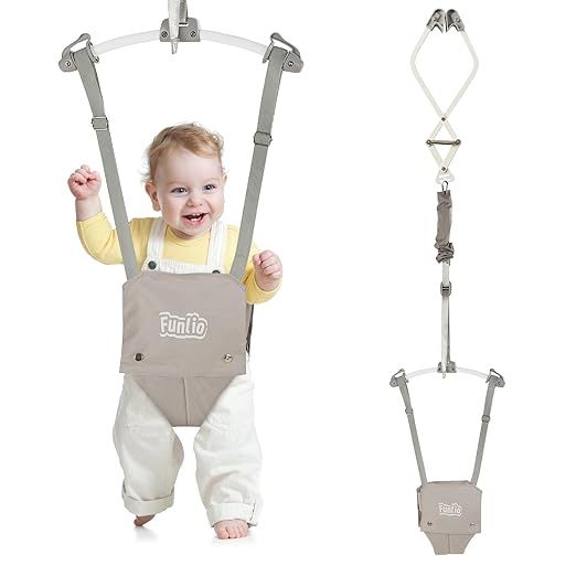 FUNLIO Baby Türhopser 6–24 Monate, bis 18 kg, Grau