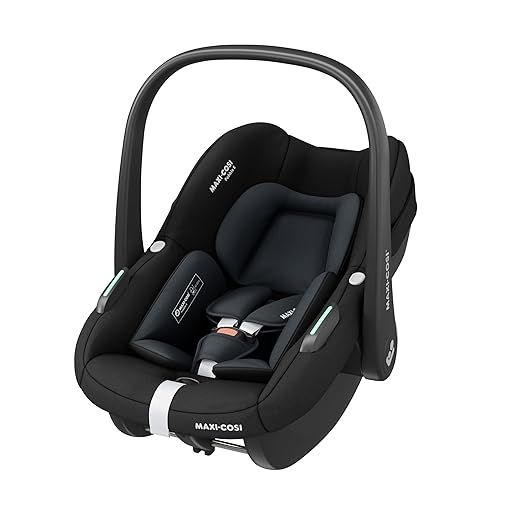 Maxi-Cosi Pebble i-Size, Babyschale, 0–15 Monate, 0–13 kg, 40–83 cm, leichter i-Size Kindersitz, Click&Go-Installation, G-CELL Seitenaufprallschutz, Sitzverkleinerer, Tonal Black
